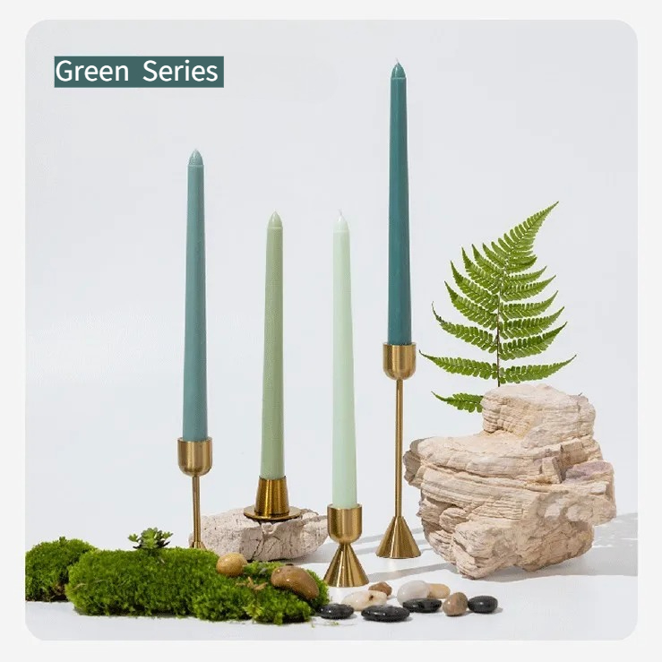 Set Of 4 Coloured Taper Candles Long Unscented For Weddings_voghion.com