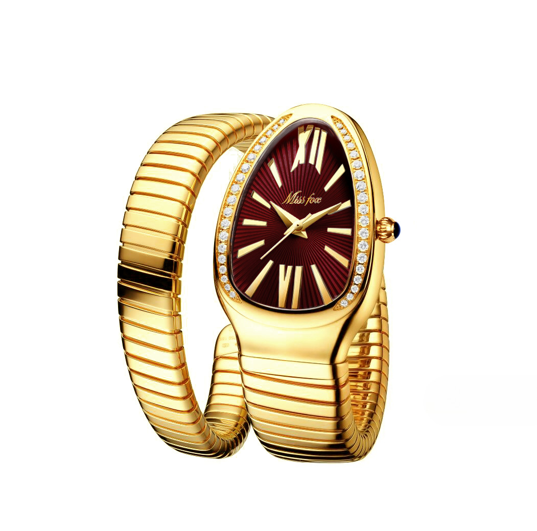 Pulsera de moda femenina con personalidad, cabeza de serpiente, acero inoxidable, diamantes, reloj de serpiente para mujer_voghion.com