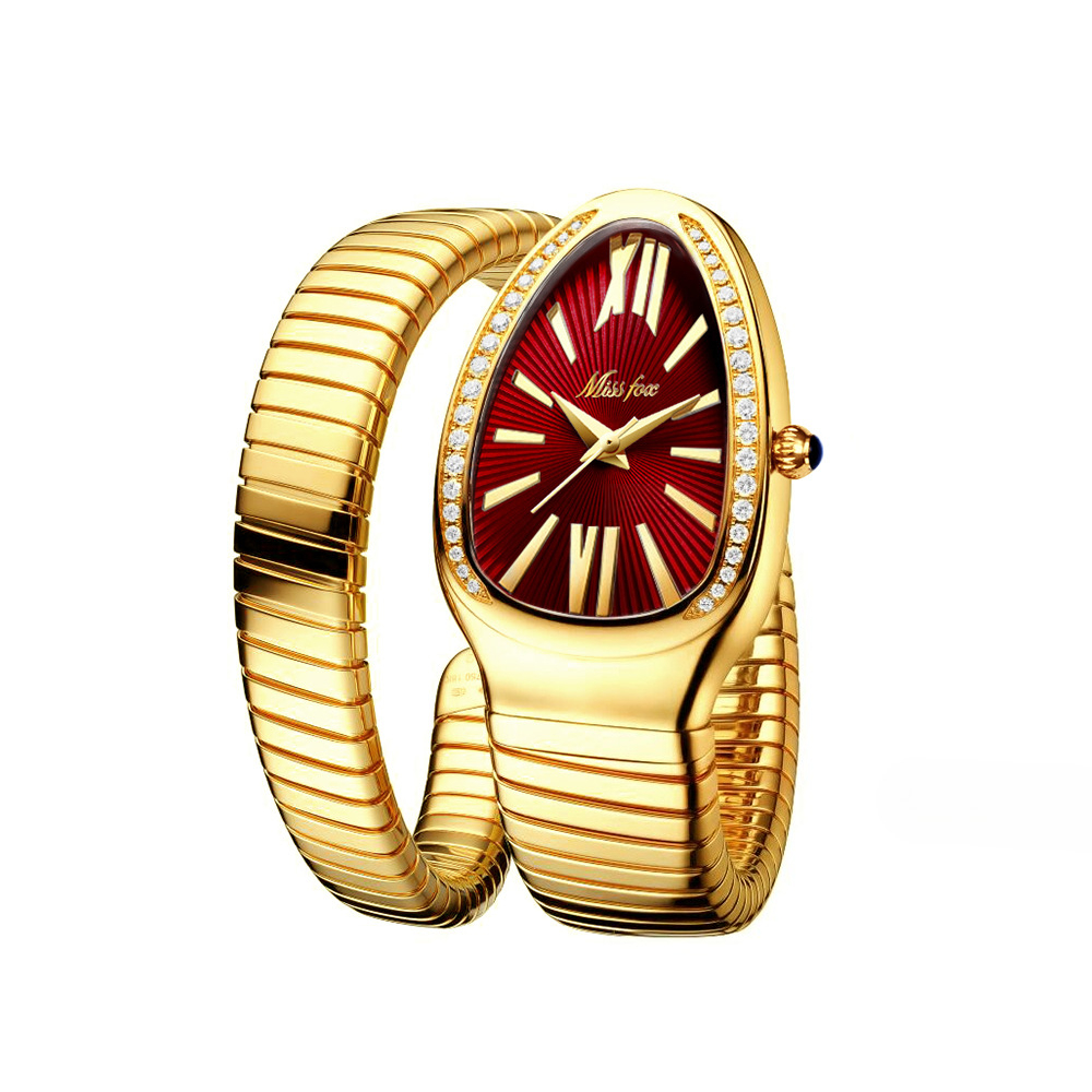 Reloj pulsera serpiente mujer acero inoxidable con diamantes_voghion.com