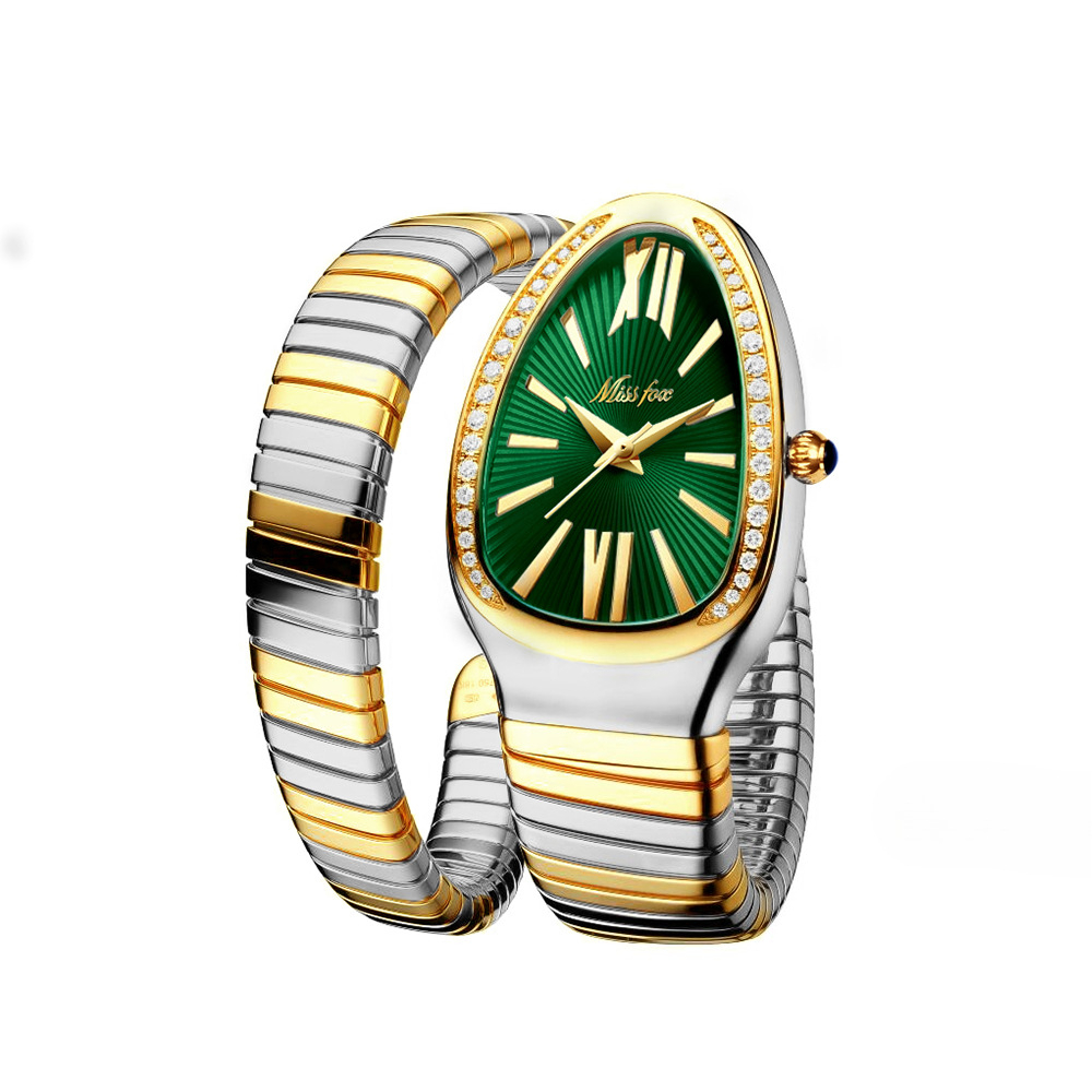 Reloj pulsera serpiente mujer acero inoxidable con diamantes_voghion.com