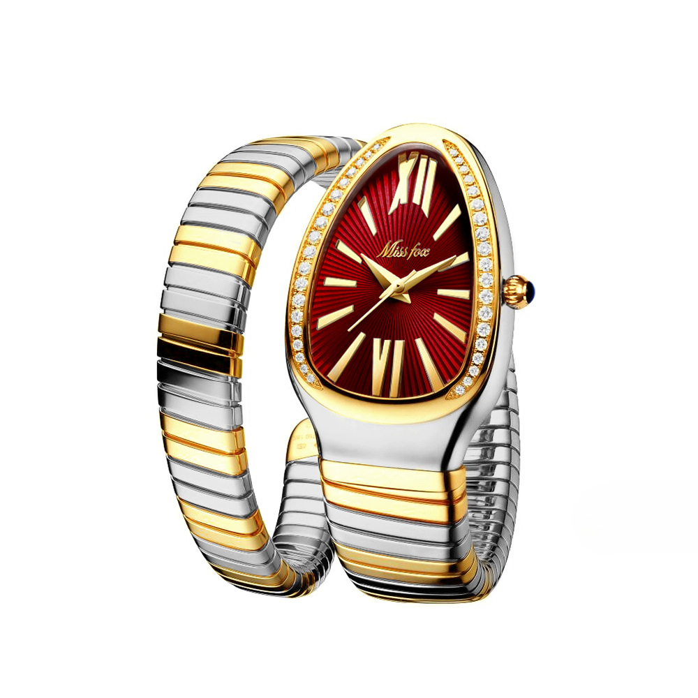 Reloj pulsera serpiente mujer acero inoxidable con diamantes_voghion.com