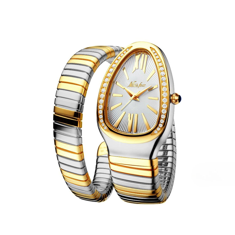 Reloj pulsera serpiente mujer acero inoxidable con diamantes_voghion.com