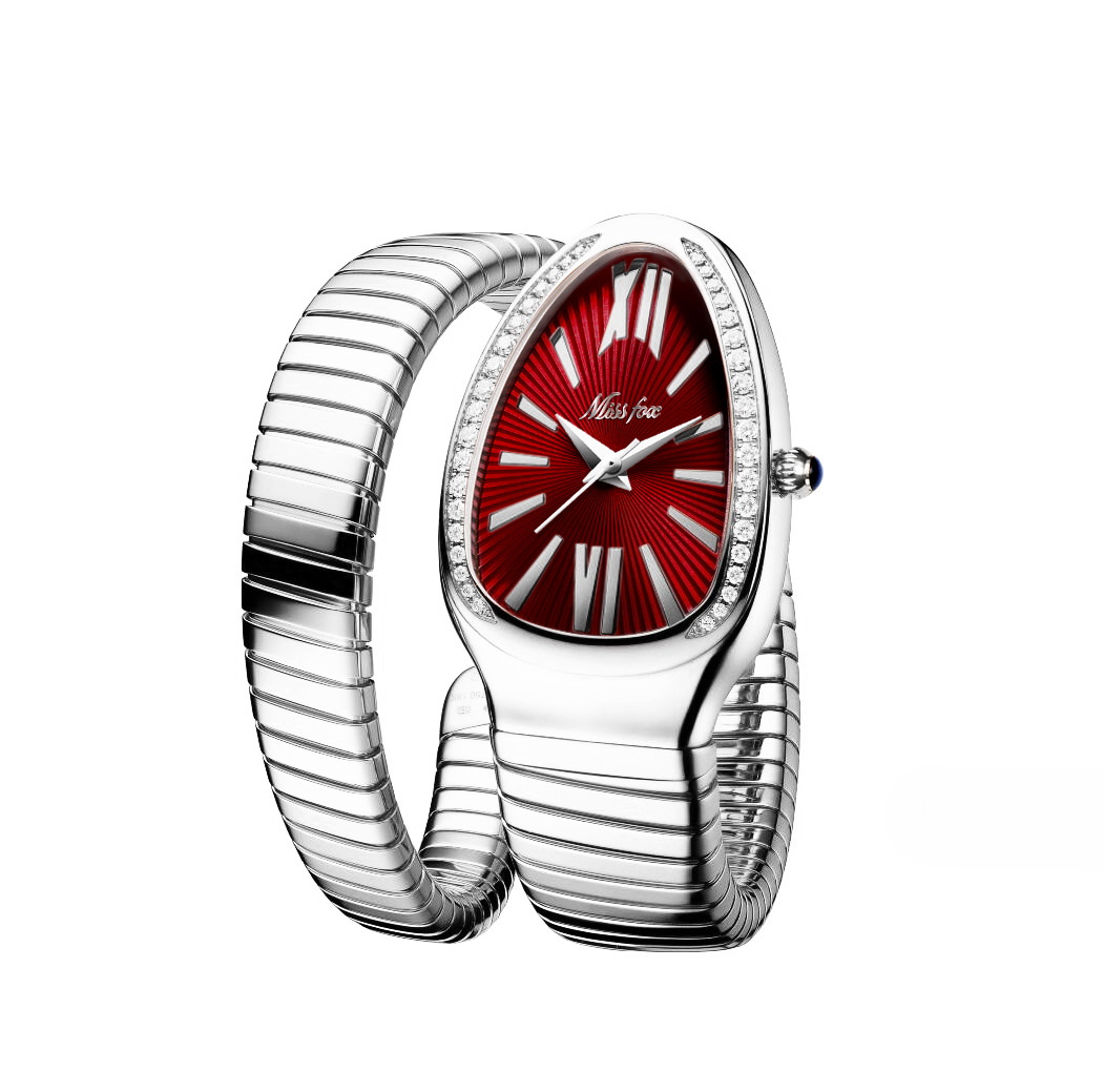 Reloj pulsera serpiente mujer acero inoxidable con diamantes_voghion.com