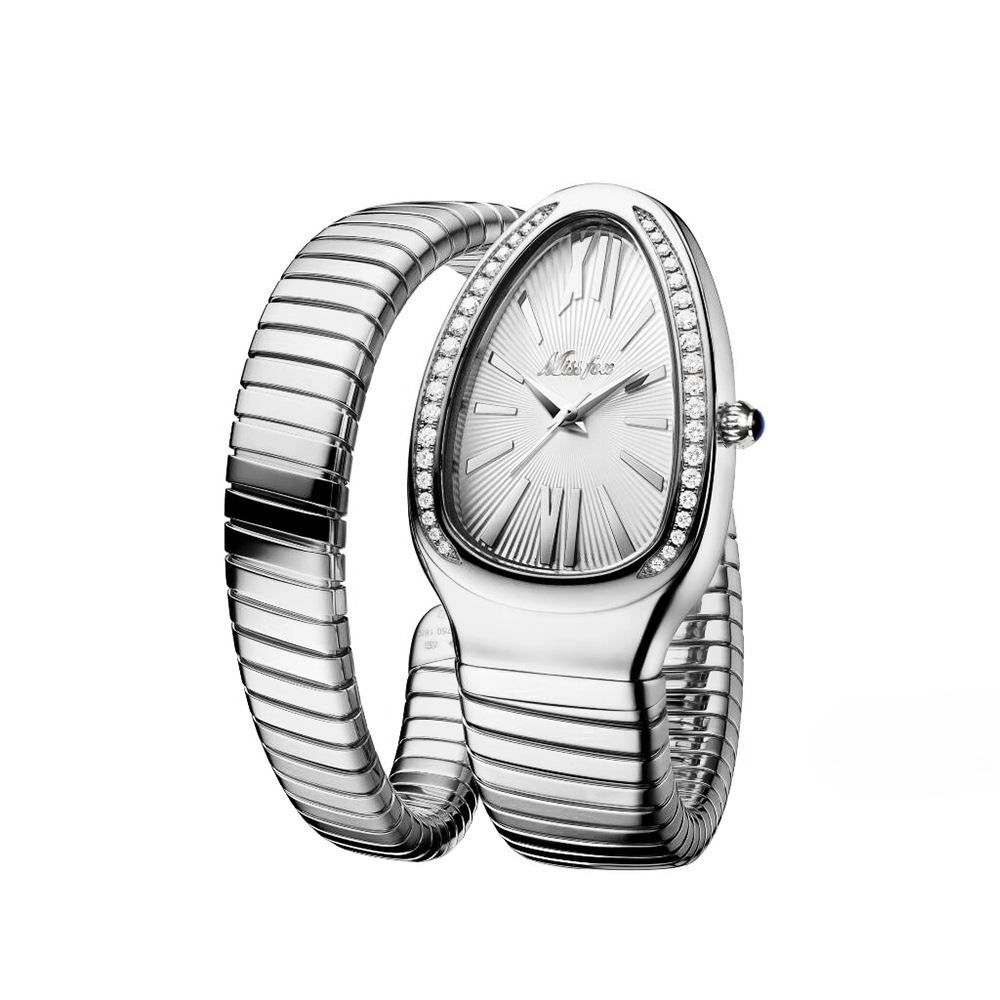 Reloj pulsera serpiente mujer acero inoxidable con diamantes_voghion.com