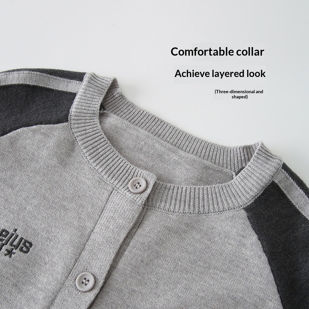 Strickjacke im Baseball-Stil für Jungen, neue Frühjahr- und Herbstkollektion 2026, Strickjacke mit Knöpfen für ältere Kinder_voghion.com