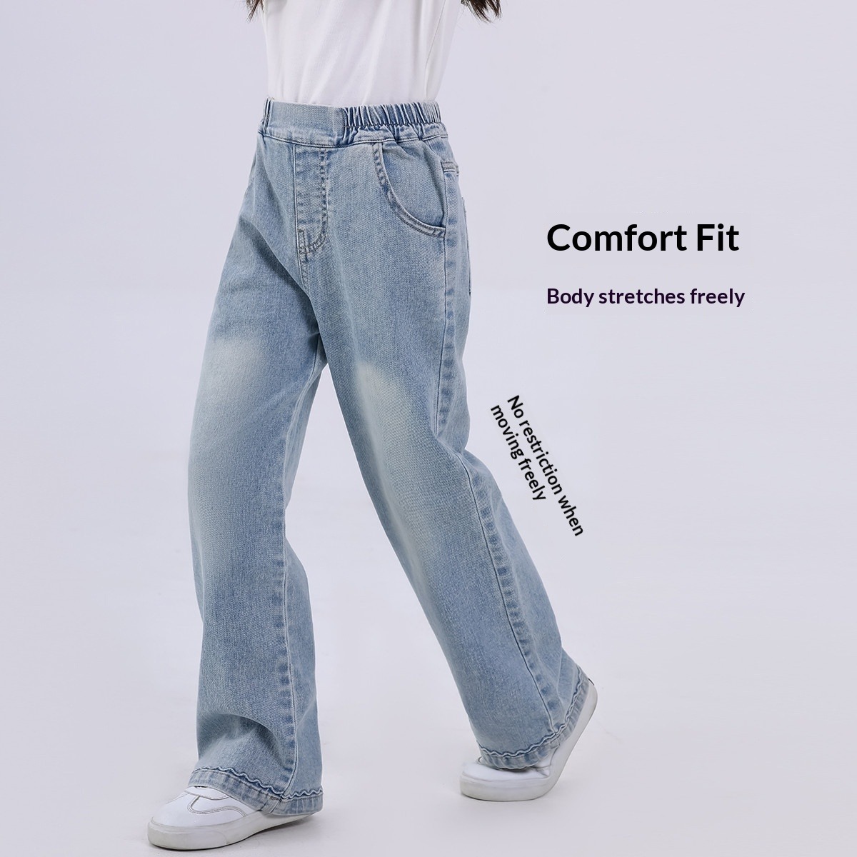 Mädchen-Schlagjeans Frühling & Sommer 2026 – Neu eingetroffen: Modische, leicht ausgestellte Bootcut-Hosen für Kleinkinder und Kinder – Lässige Jeans_voghion.com