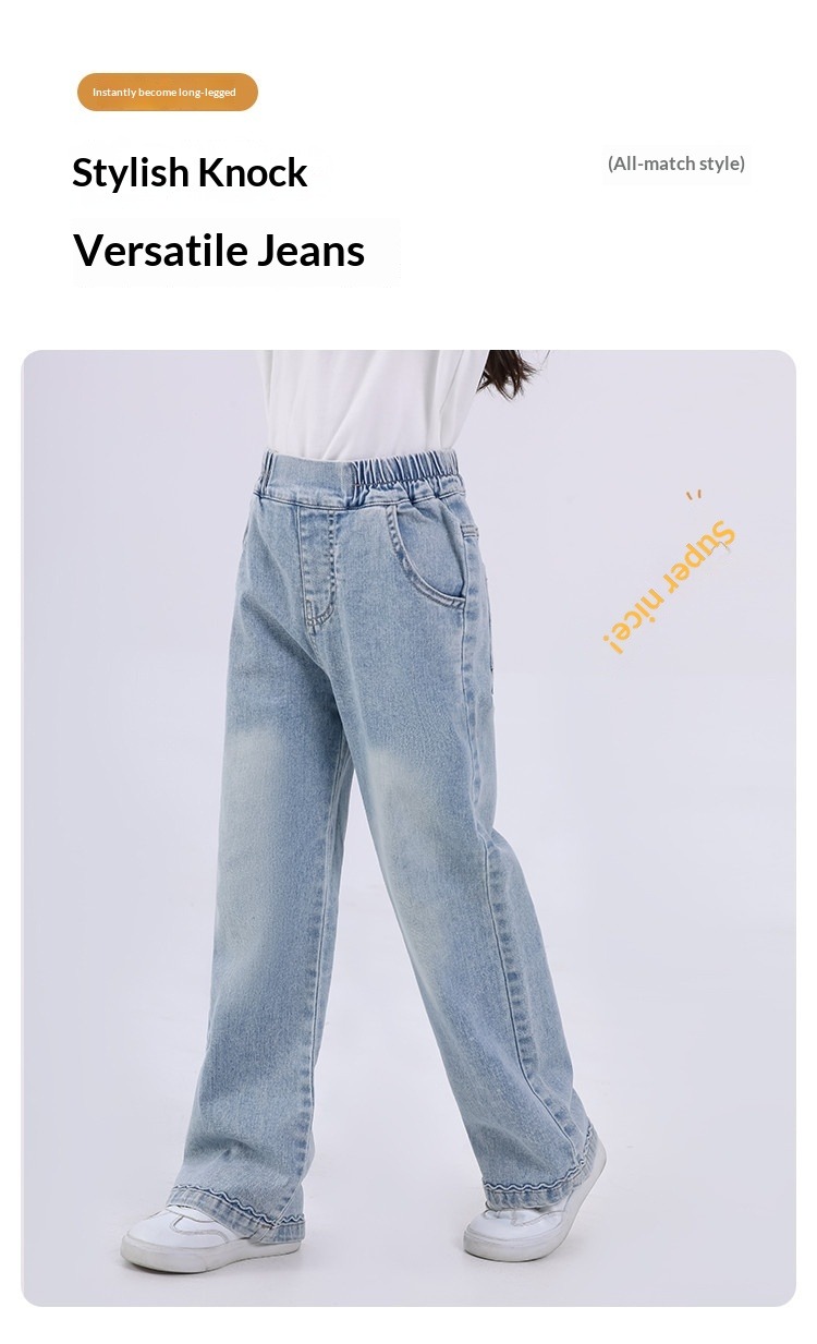 Mädchen-Schlagjeans Frühling & Sommer 2026 – Neu eingetroffen: Modische, leicht ausgestellte Bootcut-Hosen für Kleinkinder und Kinder – Lässige Jeans_voghion.com