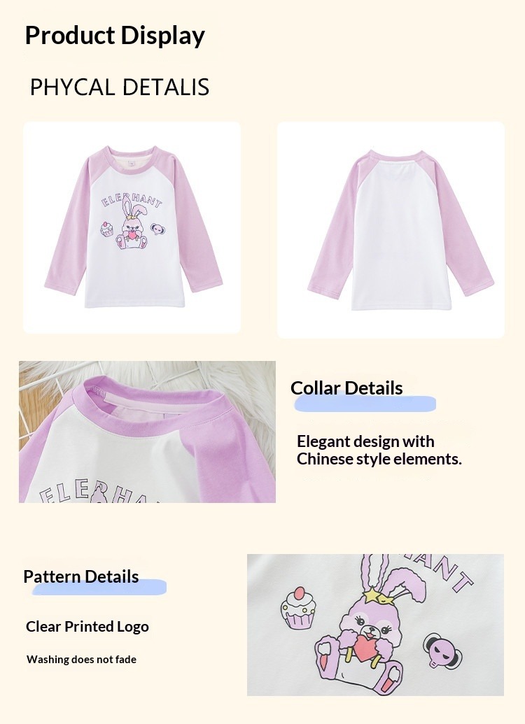 Camiseta feminina de manga comprida e gola redonda, blusa casual e esportiva para a primavera, camiseta macia para sobreposição de peças, ideal para crianças maiores e pré-adolescentes._voghion.com
