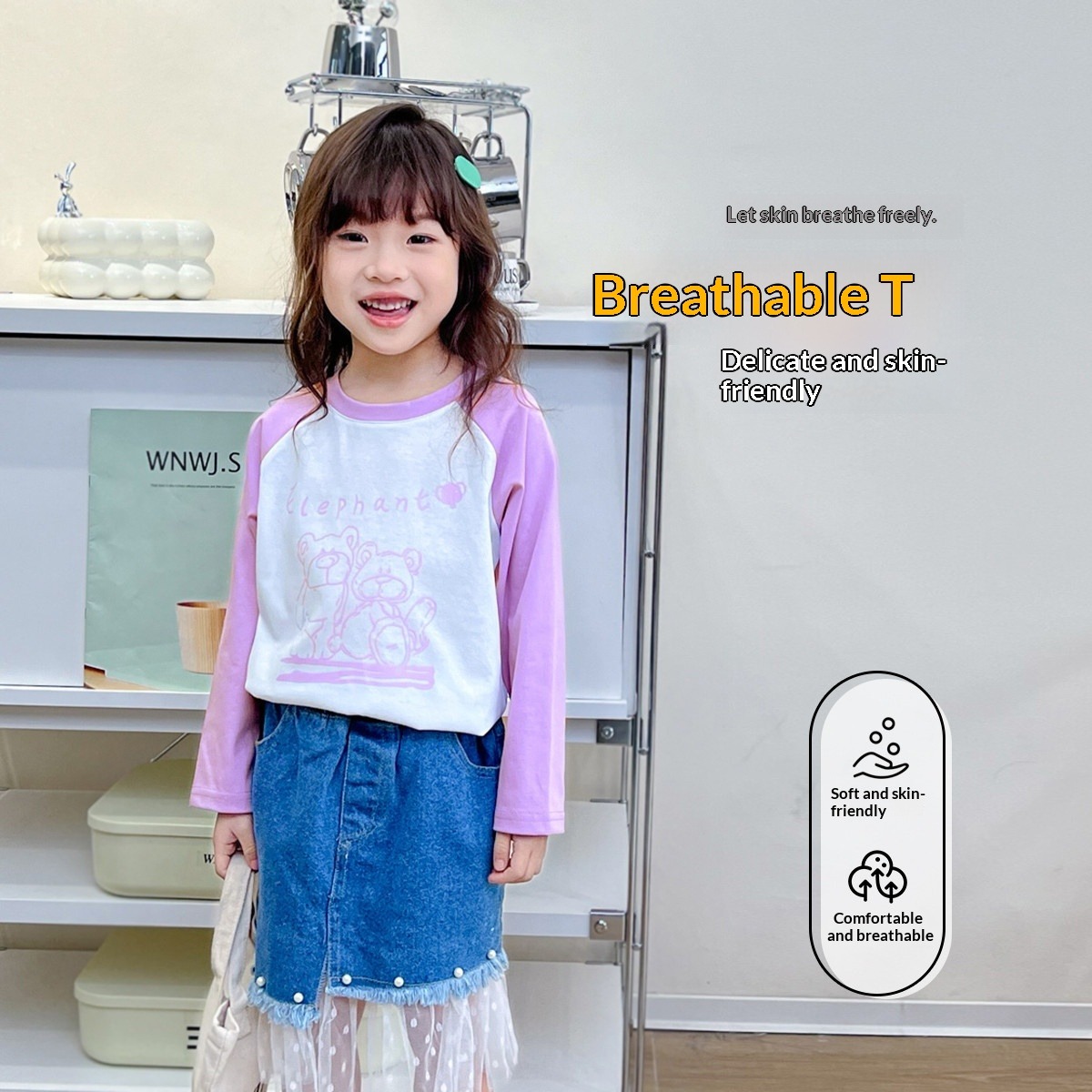 Girls' Long Sleeve Raglan T-Shirt, Color Block Sporty Top For Spring & Autumn, Casual Fashion Tee For Older Kids & Tweens_voghion.com