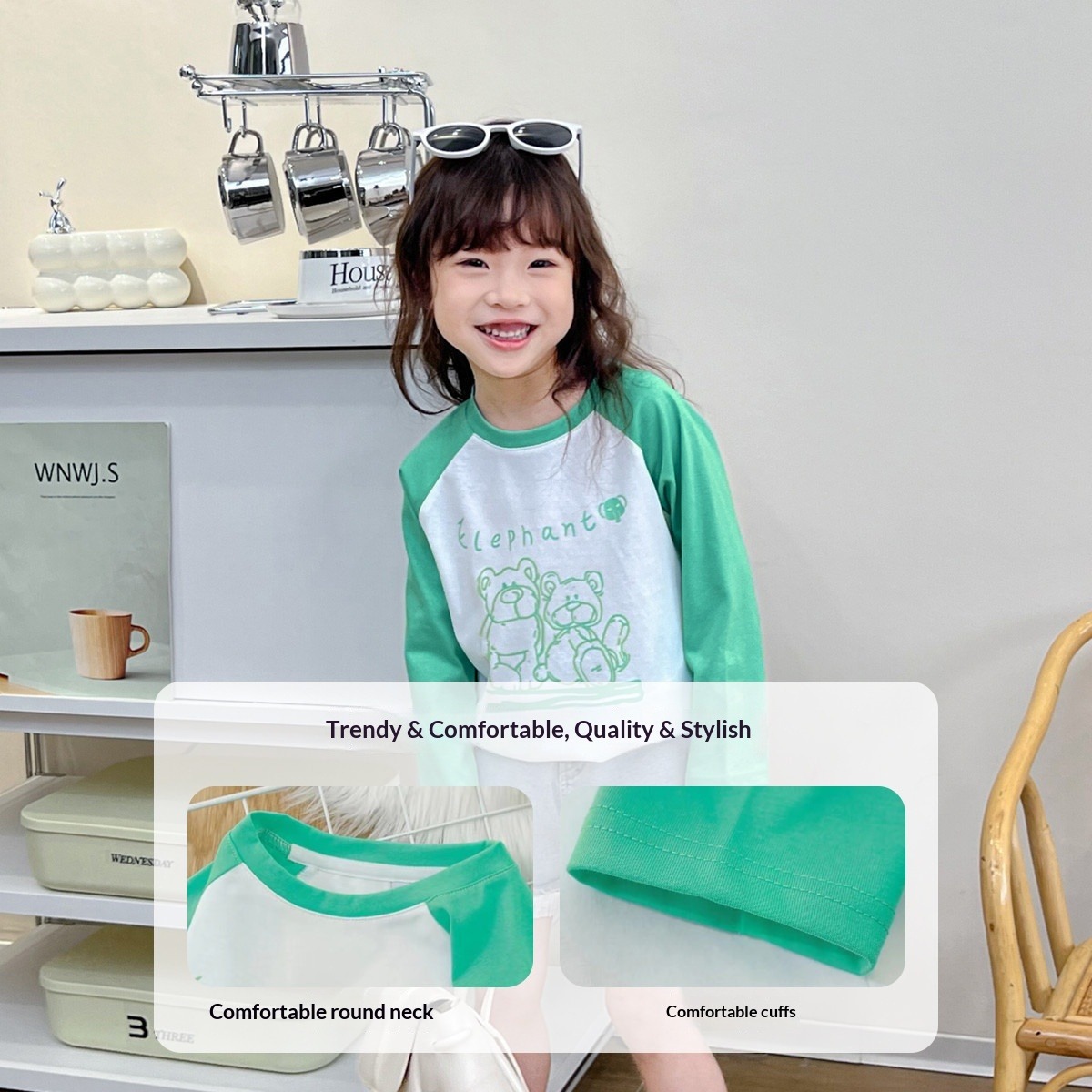 Kurzes, farblich abgesetztes Crop-Top für Mädchen im Frühling, ideal für ältere Kinder und Teenager, trendige, sportliche Freizeitkleidung_voghion.com