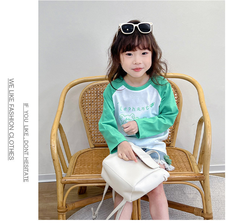Mädchen T-shirt Mit Farbblock Design Für Kinder Und Teens_voghion.com