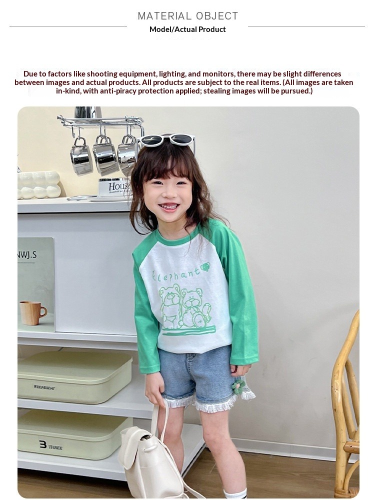 Mädchen T-shirt Mit Farbblock Design Für Kinder Und Teens_voghion.com