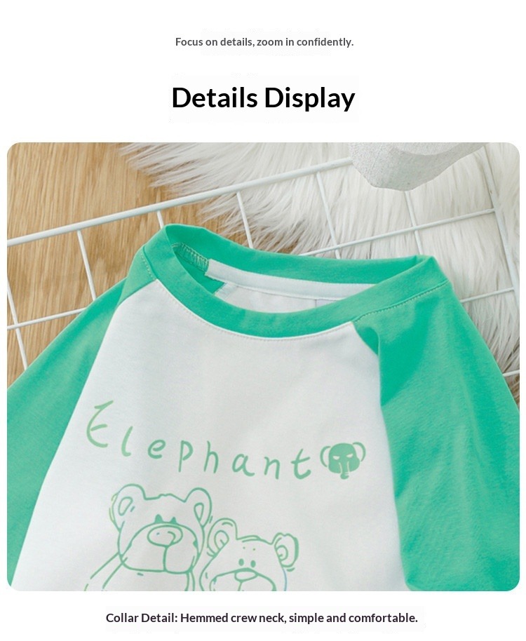 Mädchen T-shirt Mit Farbblock Design Für Kinder Und Teens_voghion.com