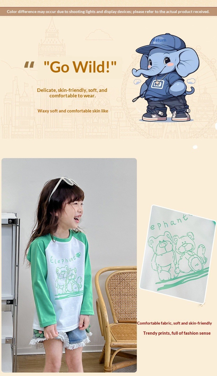 Mädchen T-shirt Mit Farbblock Design Für Kinder Und Teens_voghion.com