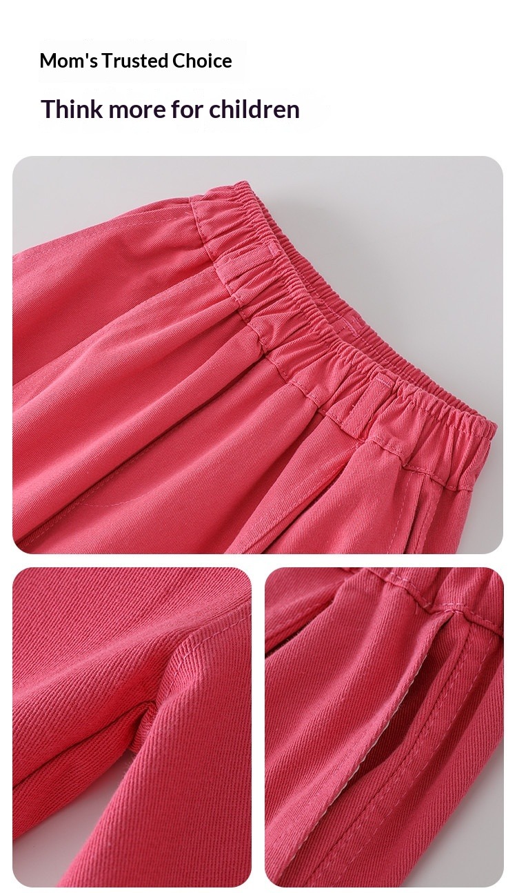 Solid Colour Loose Fit Trousers For Older Kids And Tweens_voghion.com