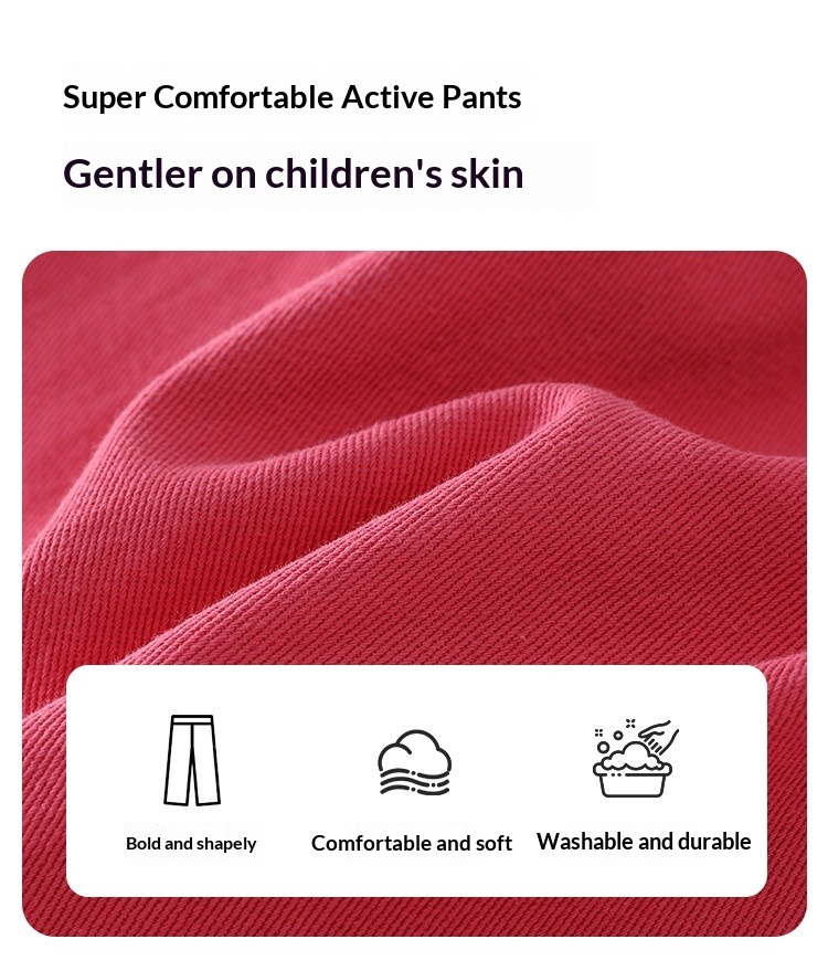 Solid Colour Loose Fit Trousers For Older Kids And Tweens_voghion.com
