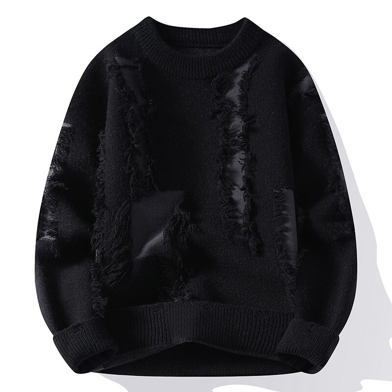 Nouveauté automne-hiver : Pull homme tendance, col rond, manches longues, couleur Xiang. Collection automne-hiver._voghion.com