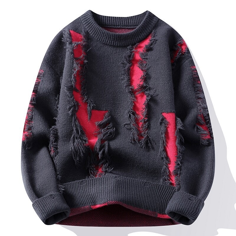 Nouveauté automne-hiver : Pull homme tendance, col rond, manches longues, couleur Xiang. Collection automne-hiver._voghion.com