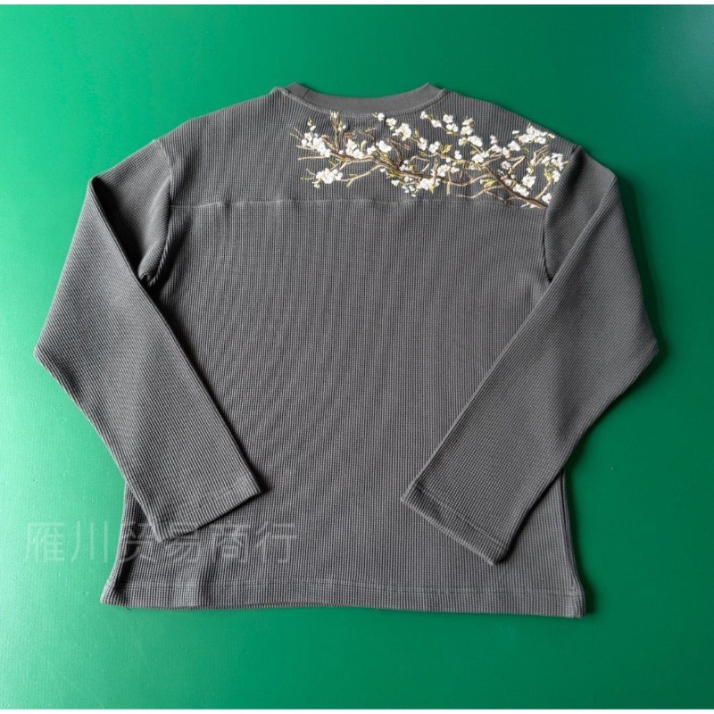 European And American Derschutze Blossom Plum Blossom Embroidered T-shirt Men's Loose Casual White Round Neck Long-sleeved Top_viptrois.com