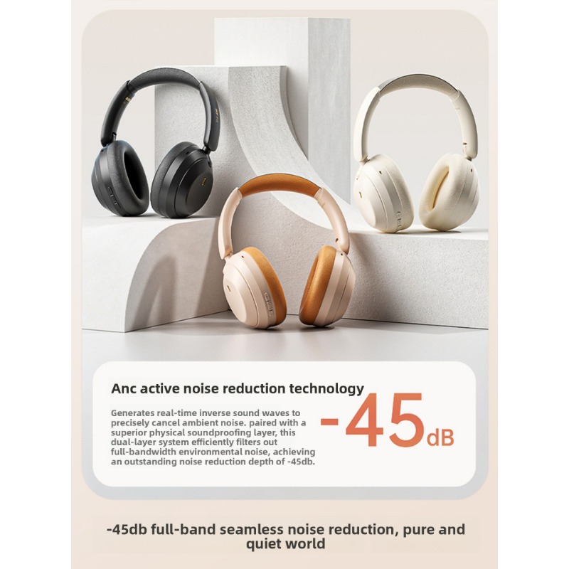 Ikf Active Noise Cancelling Bluetooth Kopfhörer Wireless Gaming Headset_voghion.com