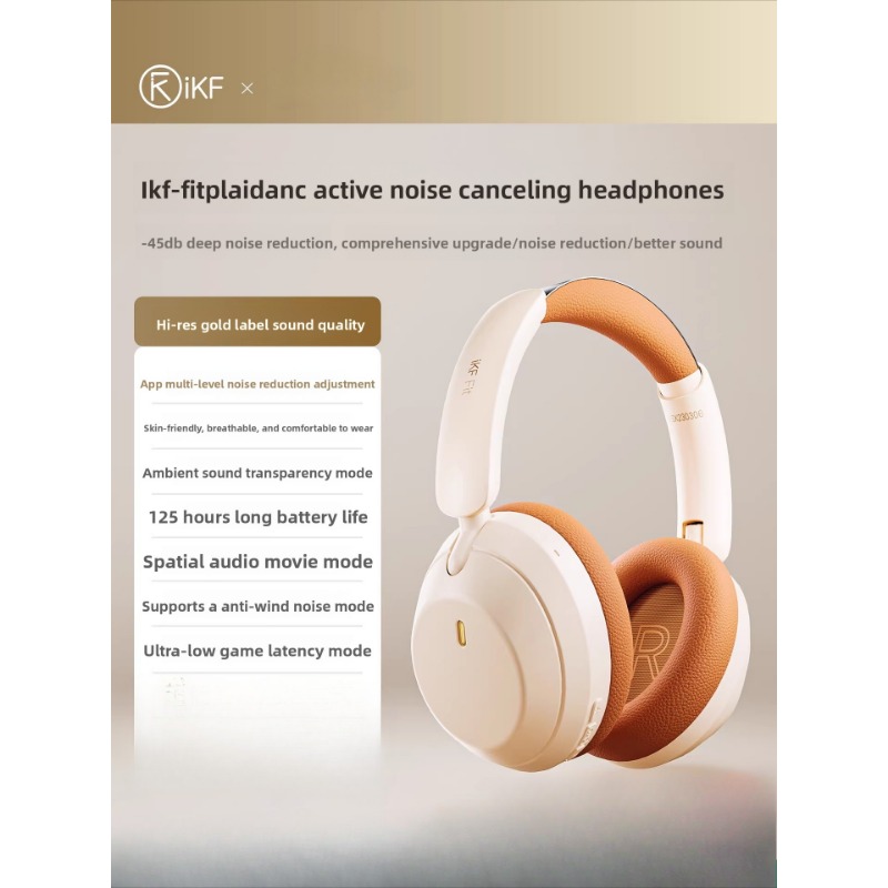 Cuffie IKF Fit con cancellazione attiva del rumore, cuffie Bluetooth, cuffie da gioco wireless, standby prolungato, 2026, nuove_voghion.com