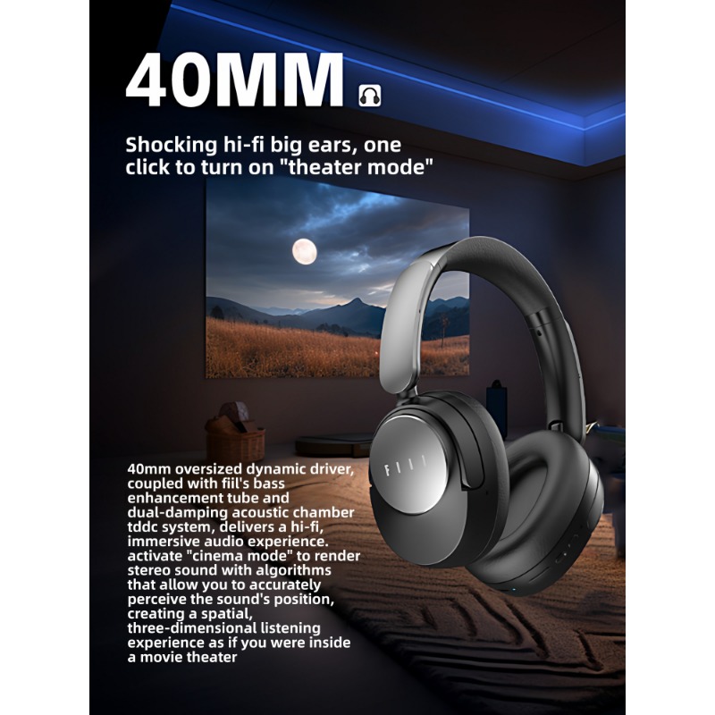 Casque Bluetooth FIIL Key Max à réduction de bruit active profonde, double certification Gold, nouvelle autonomie ultra longue_voghion.com