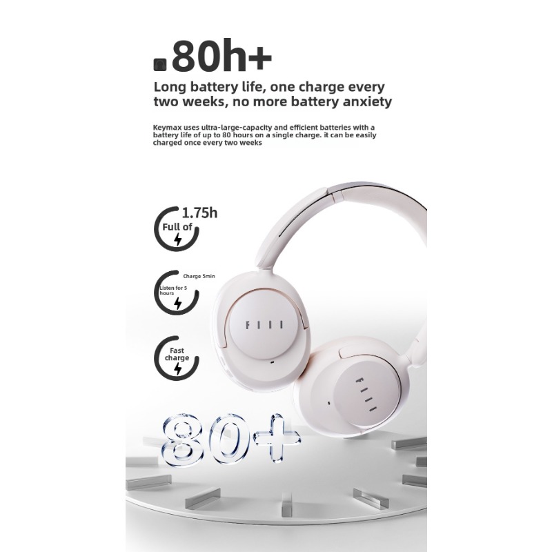 Casque Bluetooth FIIL Key Max à réduction de bruit active profonde, double certification Gold, nouvelle autonomie ultra longue_voghion.com