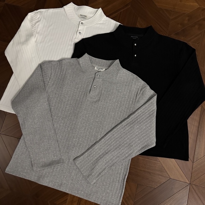 Pull Cleanfit Spar New Henry Collar Basic Old Money à manches longues et coupe carrée, idéal pour l'automne et l'hiver. Un best-seller !_voghion.com