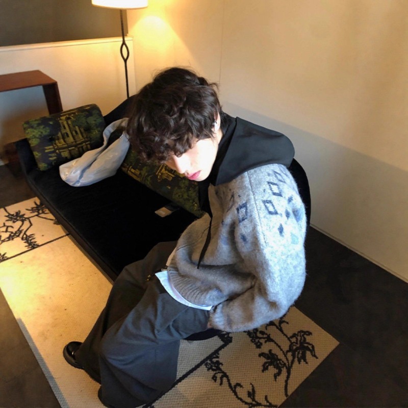 Vintage Nordic Style Fair Isle Sweater Cardigan Jacket Men's Lazy Style High-end Jacquard Knit Underwear_viptrois.com