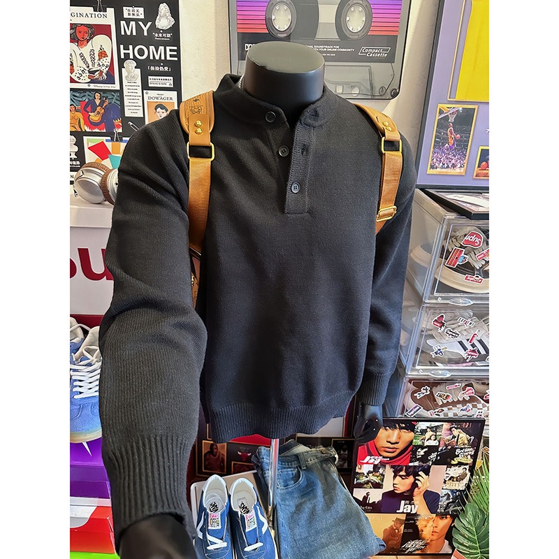 Pull en maille style rétro américain homme femme automne hiver_voghion.com