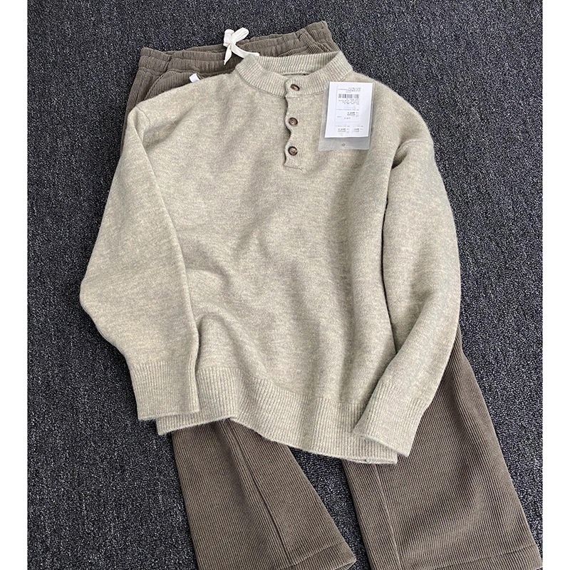 Pull en maille style rétro américain homme femme automne hiver_voghion.com