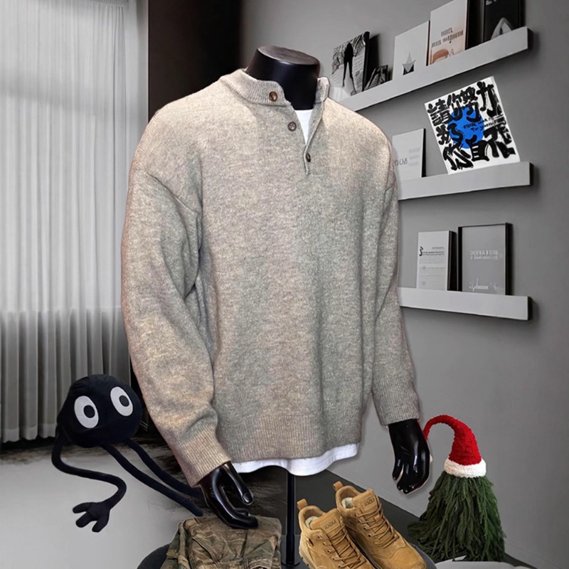 Pull en maille style rétro américain homme femme automne hiver_voghion.com