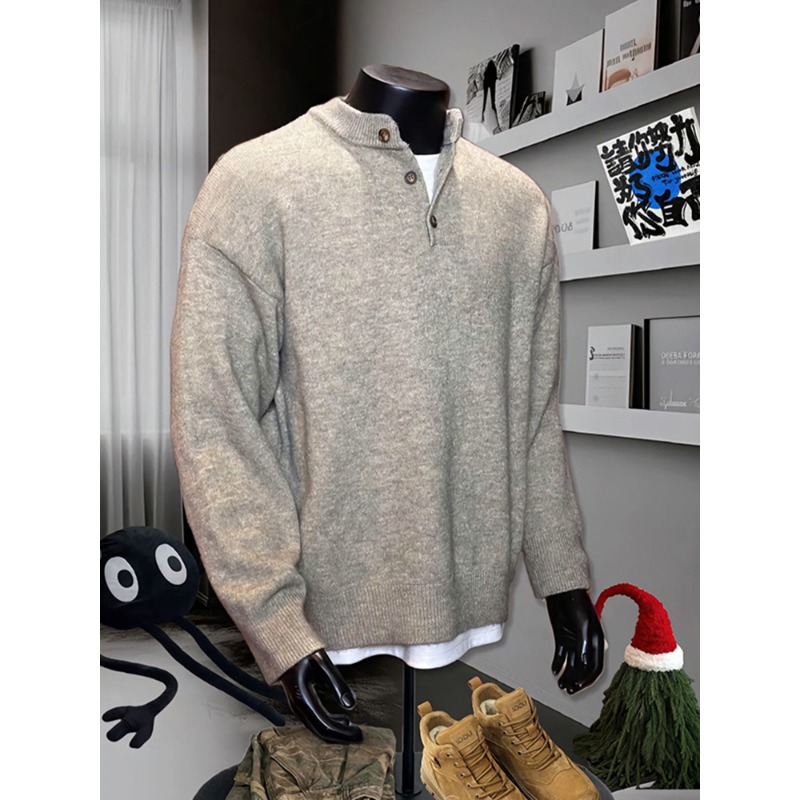 Pull en maille style rétro américain homme femme automne hiver_voghion.com