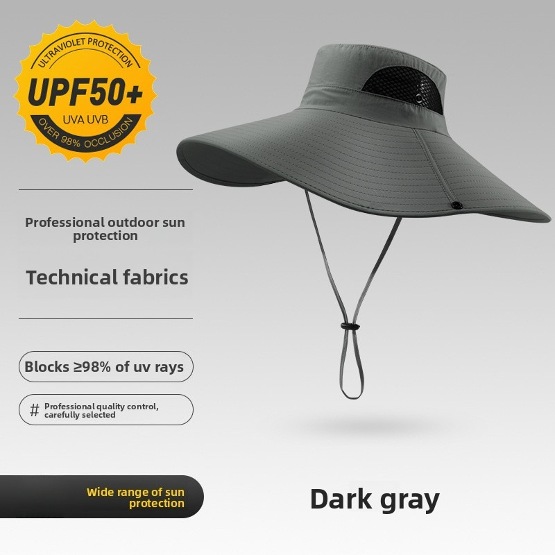 Mountaineering Hat Summer Outdoor Sports Quick-drying Bucket Hat Men's Senior Sense Oversized Brim Sun Protection Sunshade Denim Mountaineering Hat_voghion.com