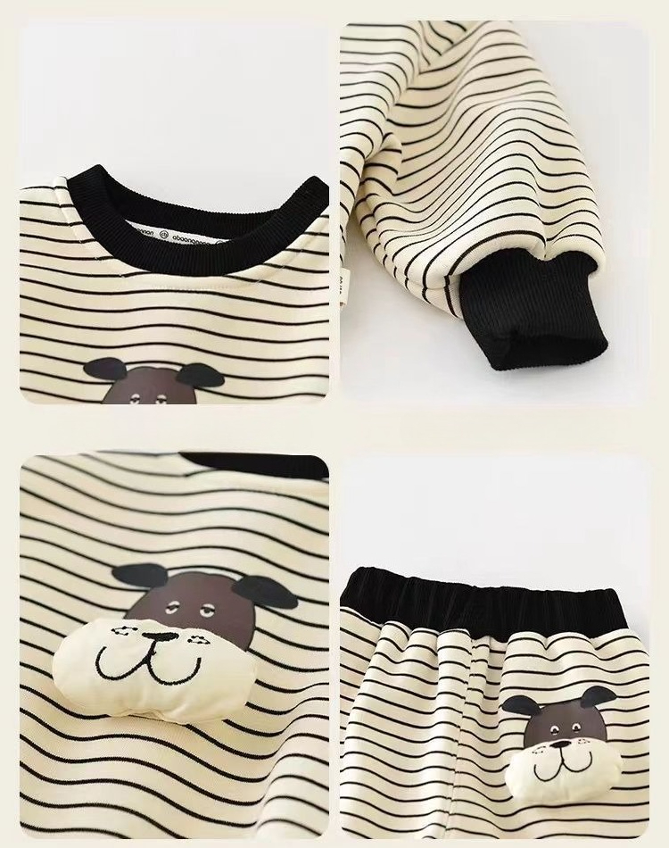 Ensemble deux pièces en molleton pour bébé fille et garçon_voghion.com