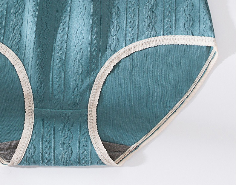 Cuecas de algodão às riscas com renda e jacquard floral_voghion.com