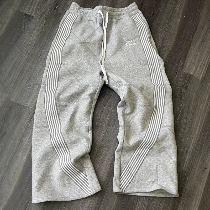 2026 Popular European, American Retro Side Striped Personalized Street Hip-hop Sweatpants Printed Casual Pants For Men And Women_viptrois.com