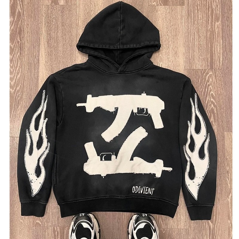 Sweat à capuche imprimé 3d style européen pull homme ample_voghion.com