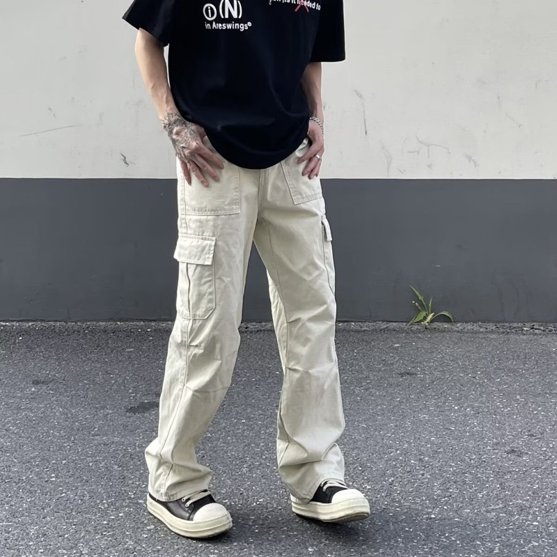 Herren Cargohose Locker Geschnitten Gerade Freizeithose_voghion.com