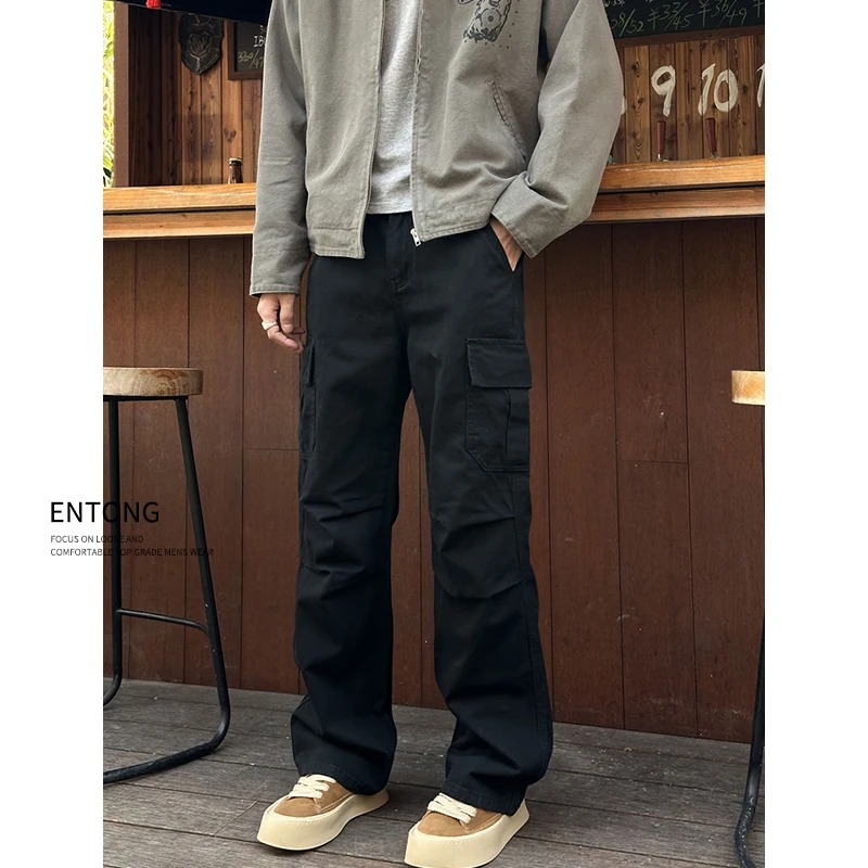 American Cleanfit Overalls mit großen Taschen für Jungen, Modell 2026, neue Fallschirmjägerhose, lockere, vielseitige, gerade geschnittene Freizeithose_voghion.com