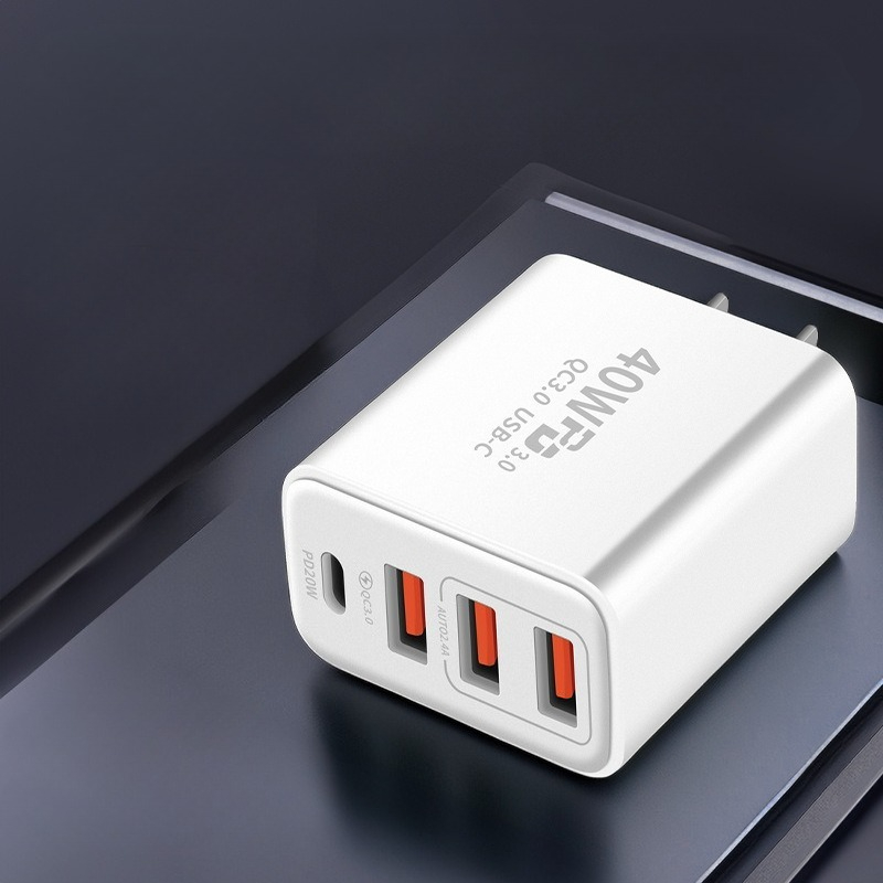 40W Multi-Port PD Fast Charger, USB A&C Wall Charger, Universal High Power Adapter For IPhone And Android Smartphones_voghion.com