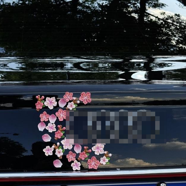 3D Three-dimensional Cherry Blossom Car Sticker To Cover Scratches, New Car Tail Decoration Ornament, Electric Car DIY Decorative Sticker_voghion.com