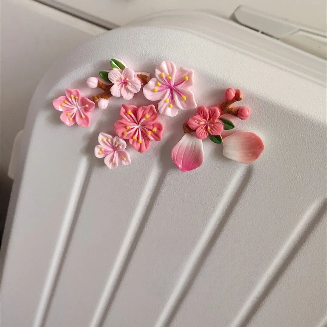 3D Three-dimensional Cherry Blossom Car Sticker To Cover Scratches, New Car Tail Decoration Ornament, Electric Car DIY Decorative Sticker_voghion.com