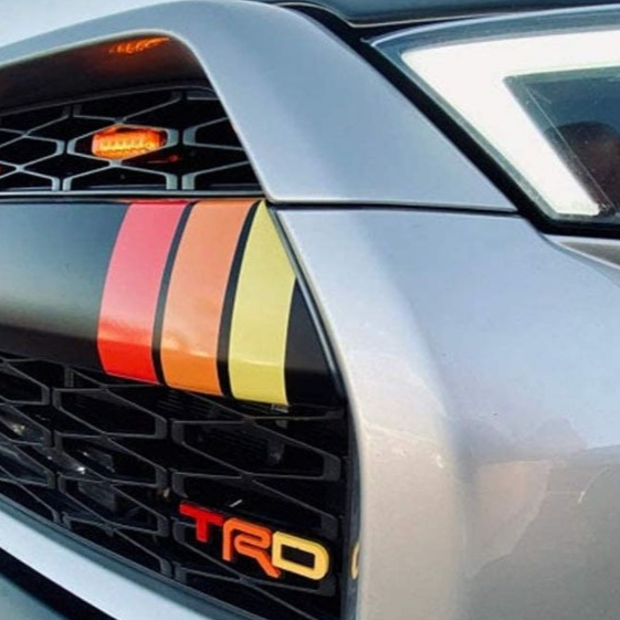 Three-color Strip Car Sticker, Front Decoration Reflective Sticker, Waterproof And Sunscreen Car Cool Sticker_voghion.com