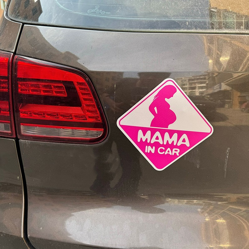 MAMA IN CAR Magnetic Car Sticker, Soft Magnetic Sticker For Pregnant Women In The Car, Car Safety Sign Prompt_voghion.com