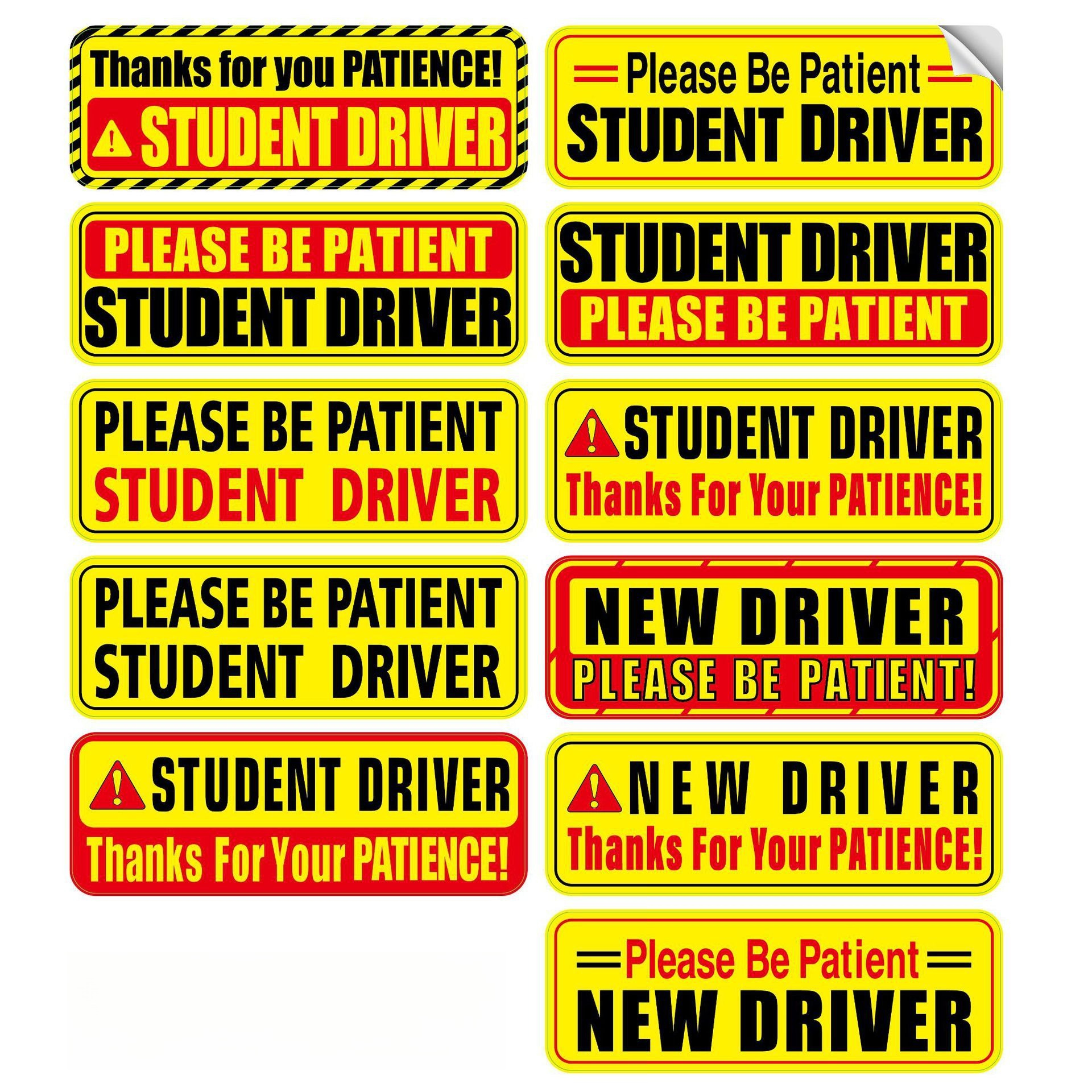 Autoaufkleber für Fahrschüler, Fahranfänger, Fahranfänger, NEUER FAHRER, wasserfester Aufkleber_voghion.com