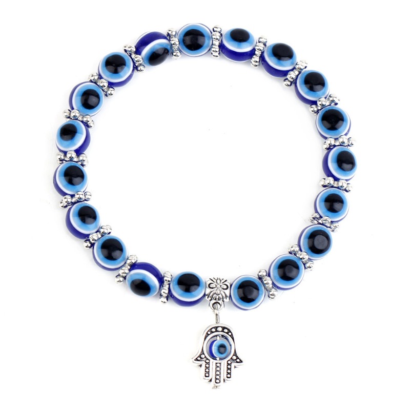 Evil Eye Beaded Bracelet With Hamsa Hand Charm | Protection Jewelry_voghion.com