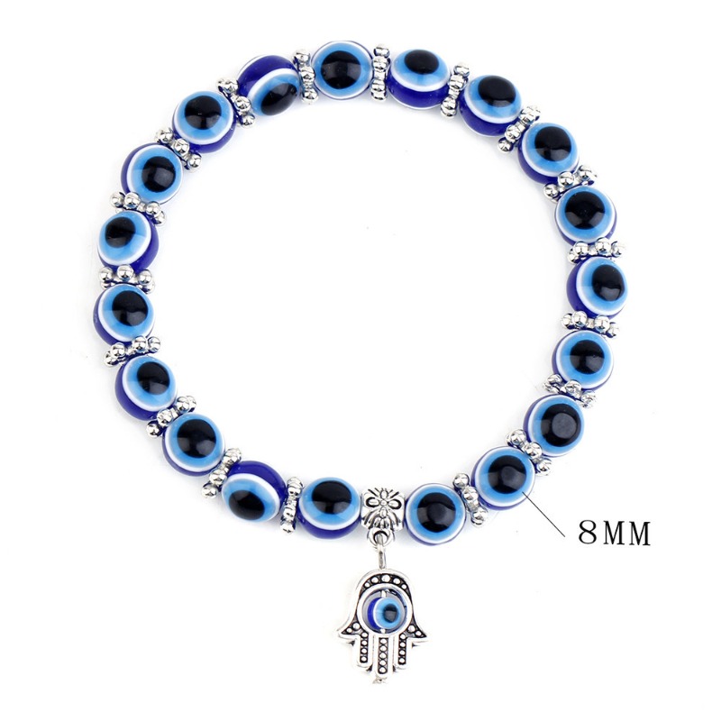 Evil Eye Beaded Bracelet With Hamsa Hand Charm | Protection Jewelry_voghion.com