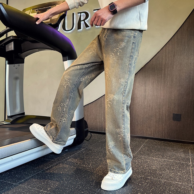 Jeans droits, pantalons cimeterres élégants haut de gamme pour hommes, pantalons amples et amincissants tendance pour hommes, nouveaux pantalons décontractés 2026_voghion.com