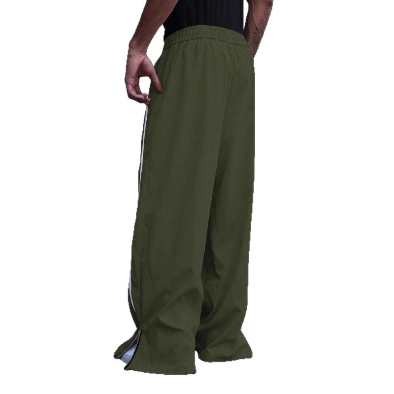 Pantalon polyvalent à imprimé linéaire simple, tendance et facile à porter en toutes saisons_voghion.com